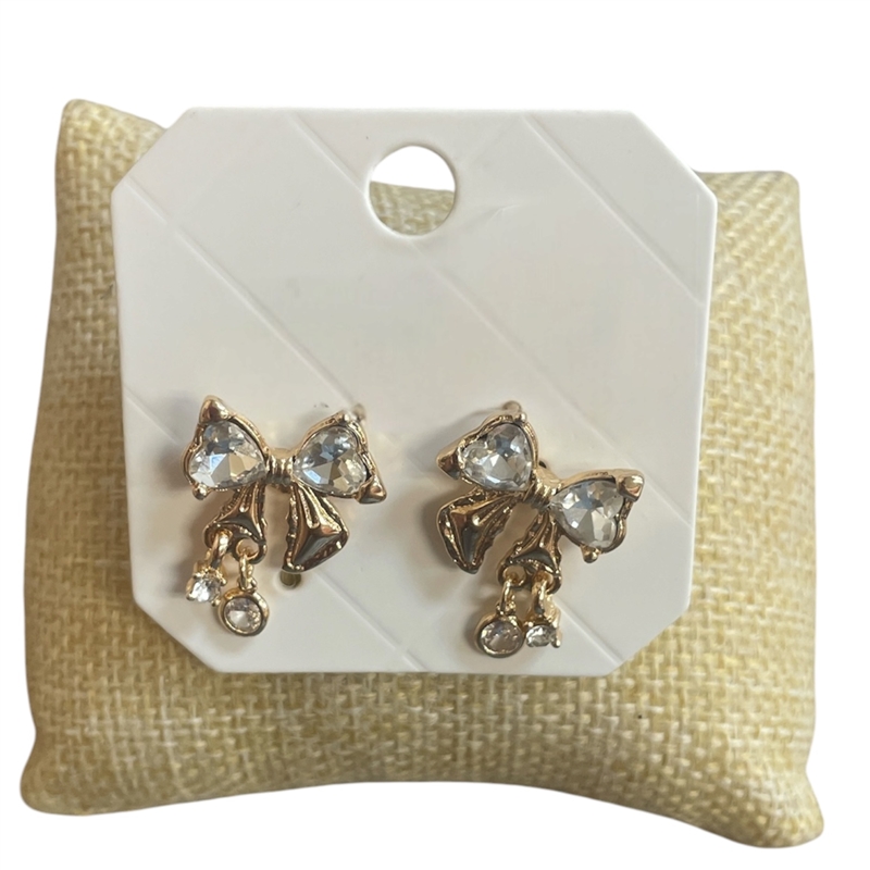 29101 RHINESTONE BOW STUD EARRINGS