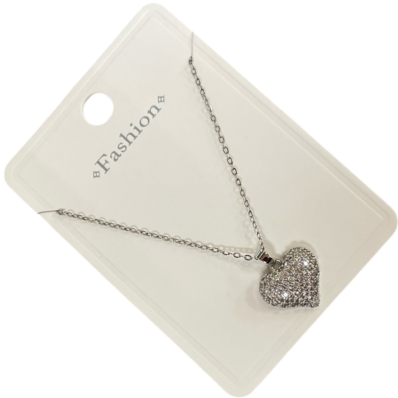 2951H RHINESTONE HEART NECKLACE