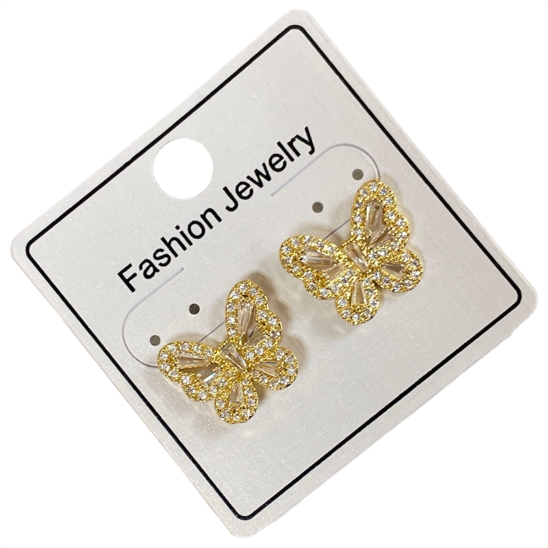 29529E  RHINESTONE BUTTERFLY EARRINGS