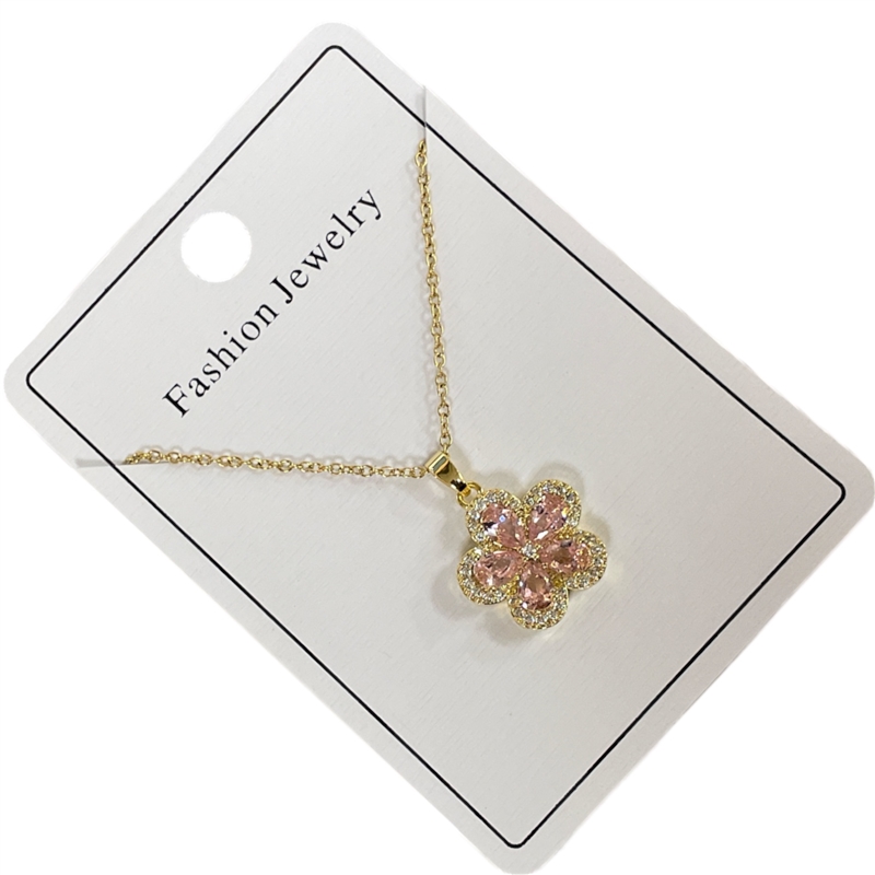 2952P PINK FLOWER SHORT NECKLACE