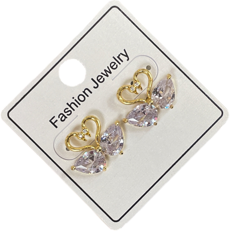 2957SN  SWAN RHINESTONE EARRINGS
