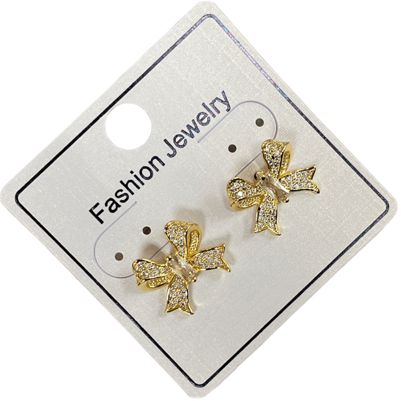2958B RHINESTONE BOW EARRINGS