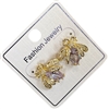 295BEE  RHINESTONES BUMBLE BEE EARRINGS