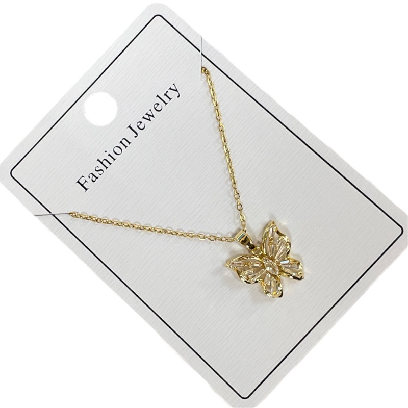 295BN  RHINESTONES BUTTERFLY NECKLACE