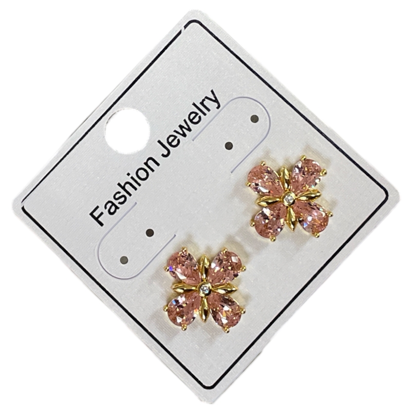 295EP PINK FLOWER EARRINGS
