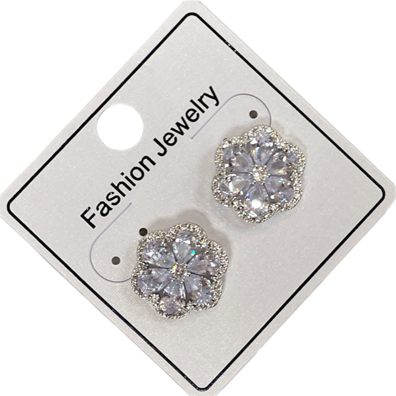 295F5  RHINESTONE FLOWER EARRINGS