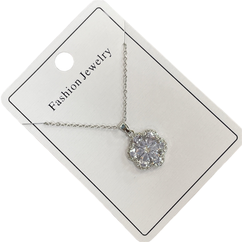 295F5N   RHINESTONE FLOWER NECKLACE
