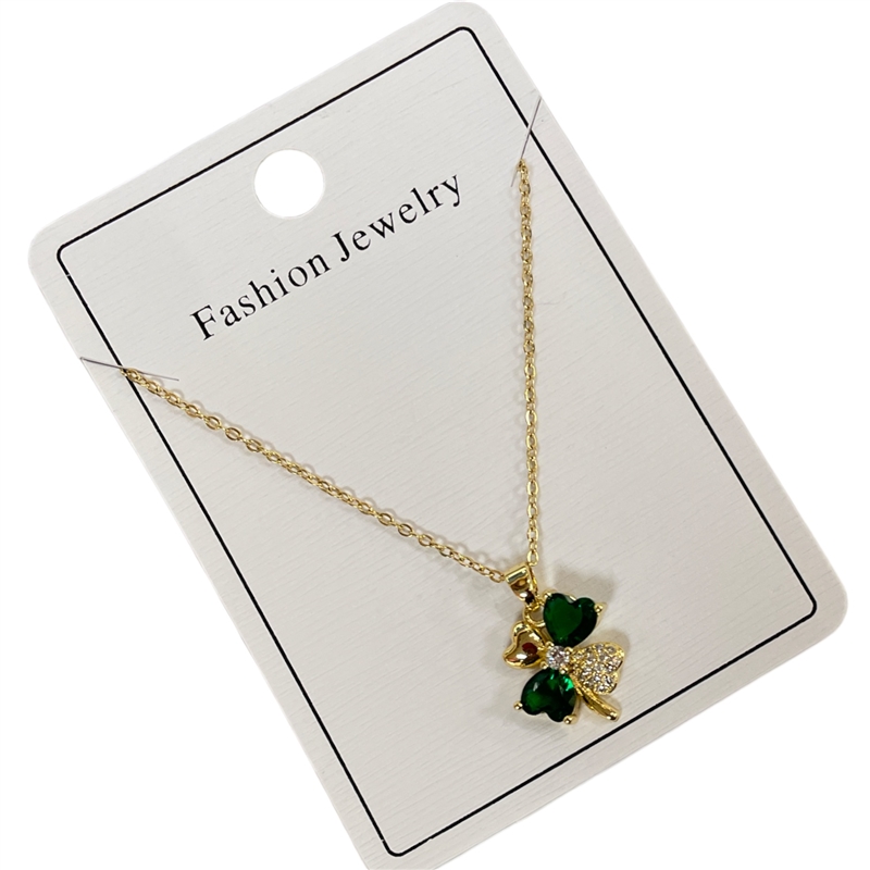 295FN  GREEN FLOWER  NECKLACE