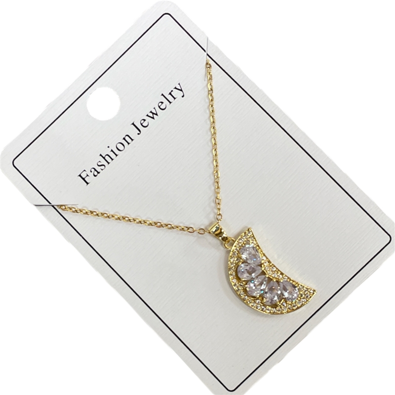 295MN  RHINESTONE MOON NECKLACE