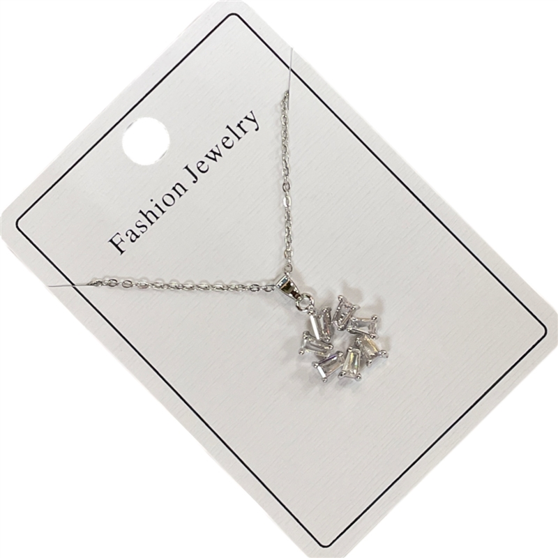 295NC1  CIRCLE & RECTANGLE NECKLACE