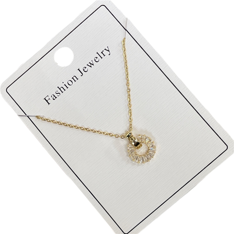 295NC2   SMALL CIRCLE  BAGUETTE NECKLACE