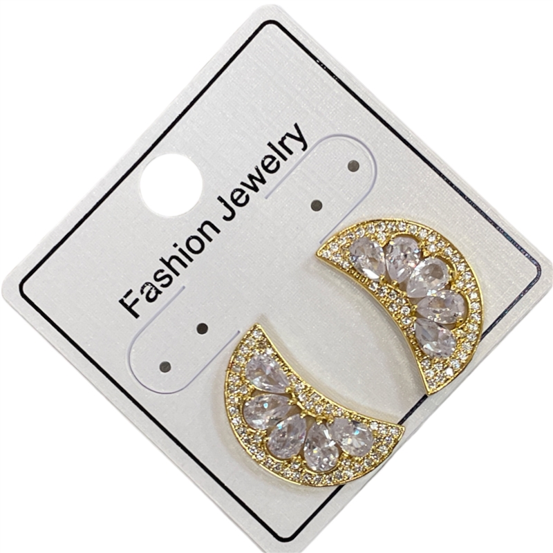 295ON   RHINESTONE MOON EARRINGS
