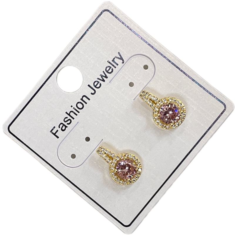 295PC  PINK GOLD CIRCLE EARRINGS
