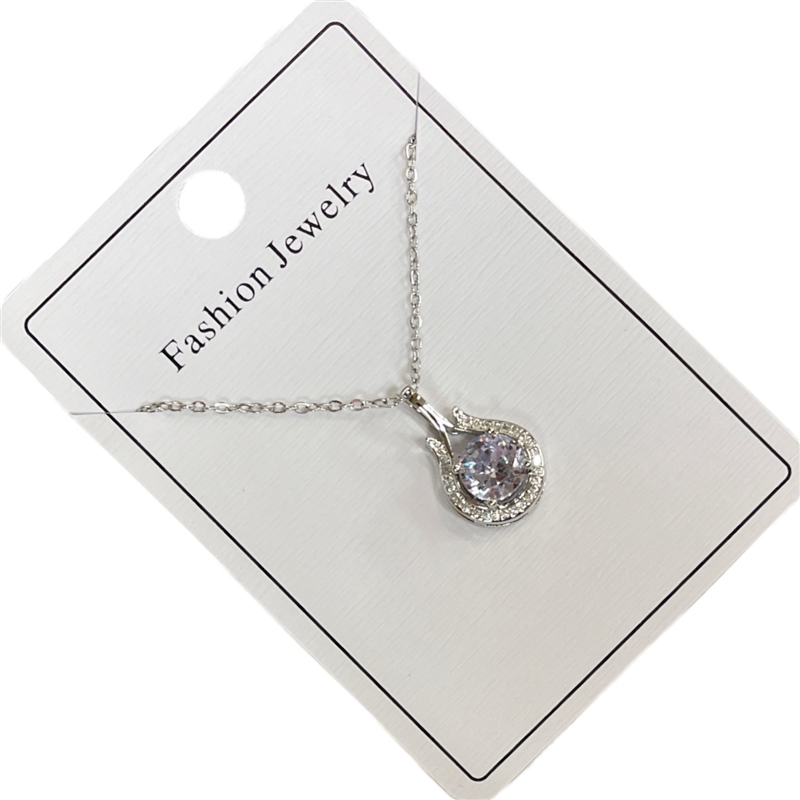 295SCN CIRCLE STONE IN CENTER NECKLACE
