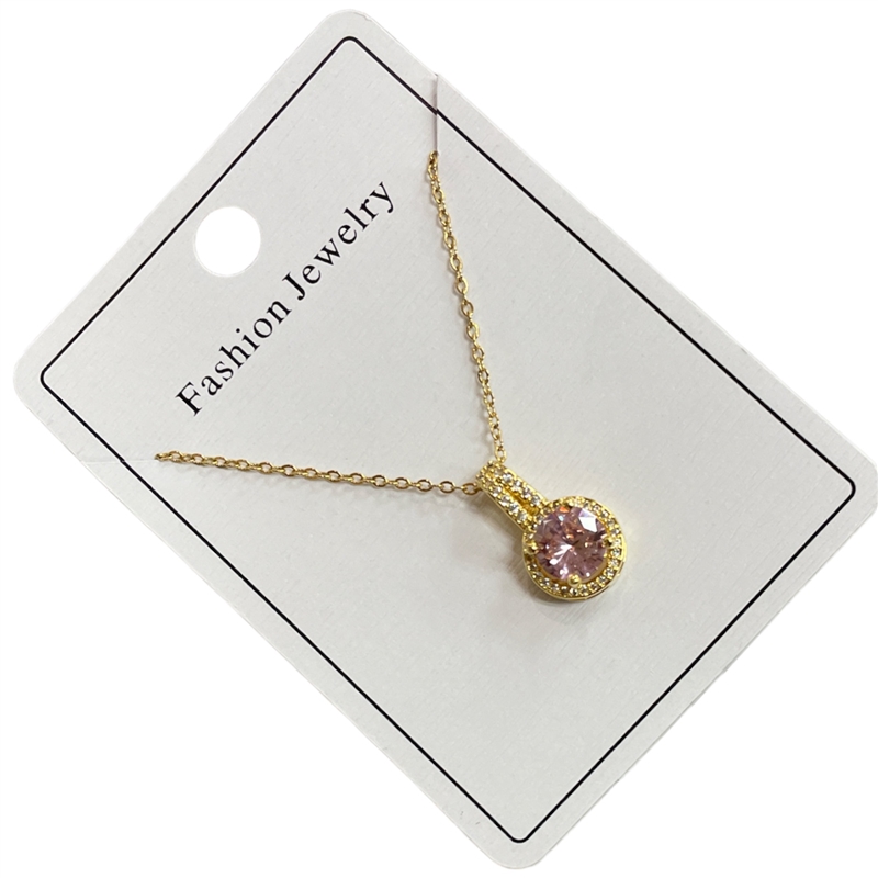 295SPG  PINK GOLD CIRCLE NECKLACE