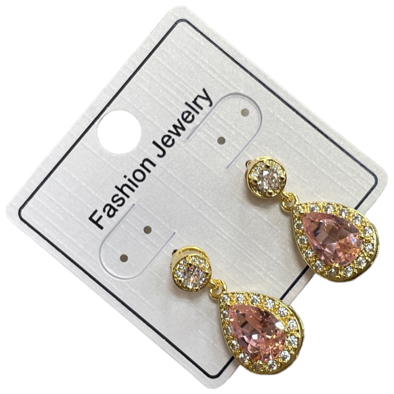 295TP  PINK GOLD TEARDROP EARRINGS