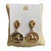 2NDE1088 MATTE GOLD HAMMERED COIN POST EARRINGS