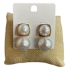 2YAE1122 GOLD PEARL POST EARRINGS