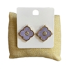 2YME1099 GOLD COLORFUL CLOVER STUD EARRINGS