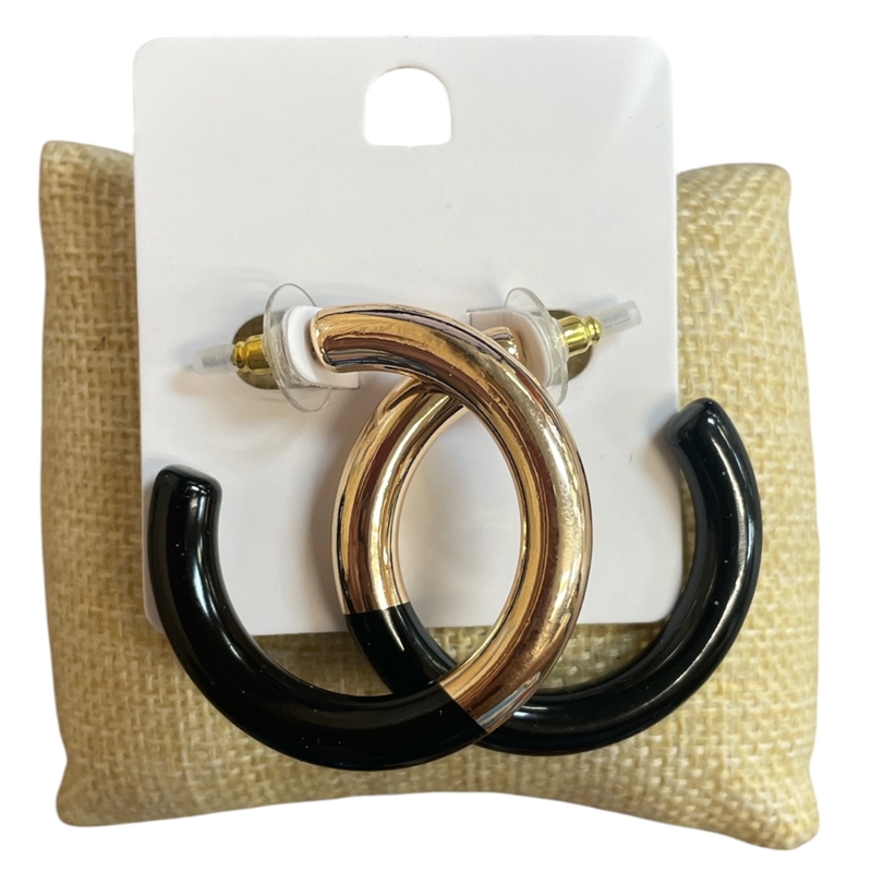 2YME1110 TWO TONE HOOP EARRINGS