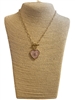 2YMN2090 GOLD COLORFUL HEART TOGGLE NECKLACE