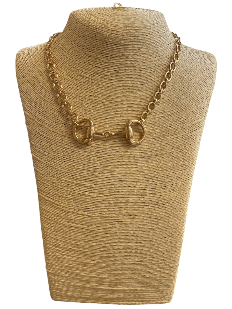 2YMN2101 MATTE PLAIN U LINK PENDANT SHORT NECKLACE