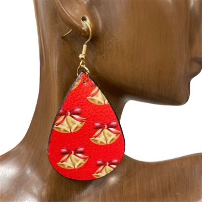 300JB  CHRISTMAS TEARDROP JINGLE BELL EARRINGS