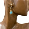 301TQ  XS SMALL SQUARE TURQUOISE STONE EARRINGS