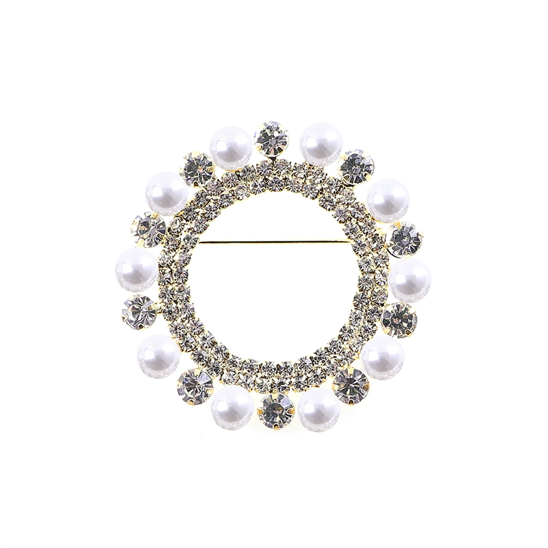 31286 RHINESTONE/PEARL BROOCH