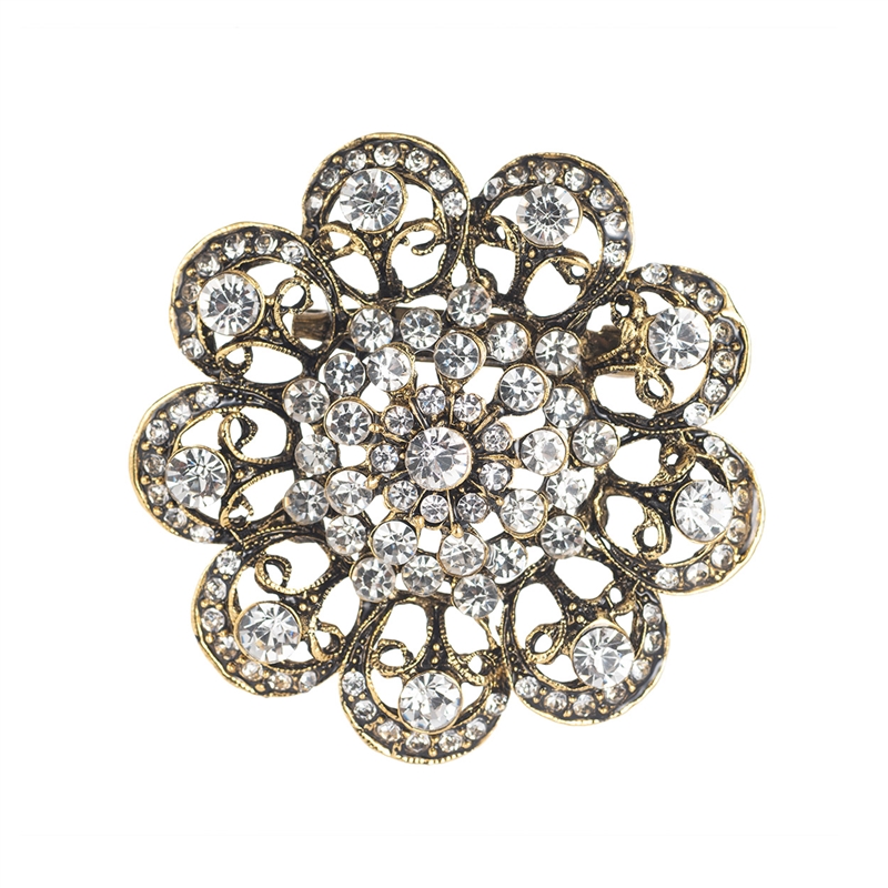 31331 CLEAR CRYSTAL FLOWER BROOCH