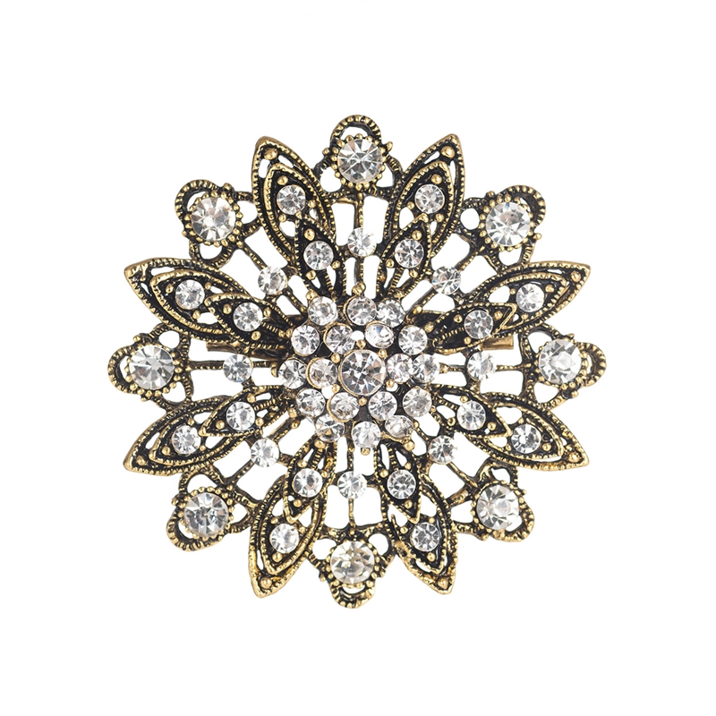 31333 CLEAR CRYSTAL FLOWER BROOCH