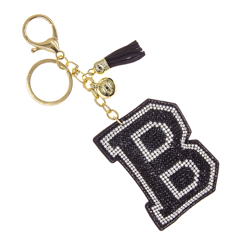 "B" RHINESTONE KEYCHAIN