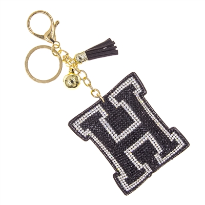 "H" RHINESTONE KEYCHAIN