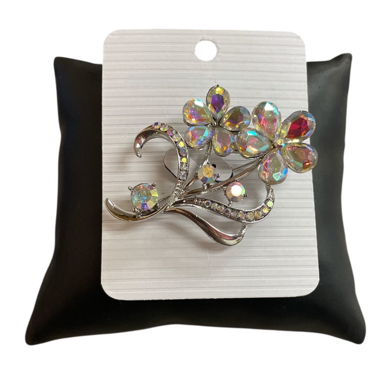31450 AB SILVER FLOWER  PIN BROOCH