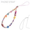 31608 "HAPPY" COLORFUL PEARL MULTI BEADED PHONE STRAP