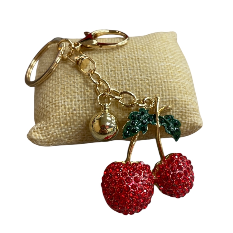 31859 RHINESTONE CHERRY KEYCHAIN