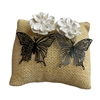 325BF WHITE FLOWER & BLACK BUTTERFLY
