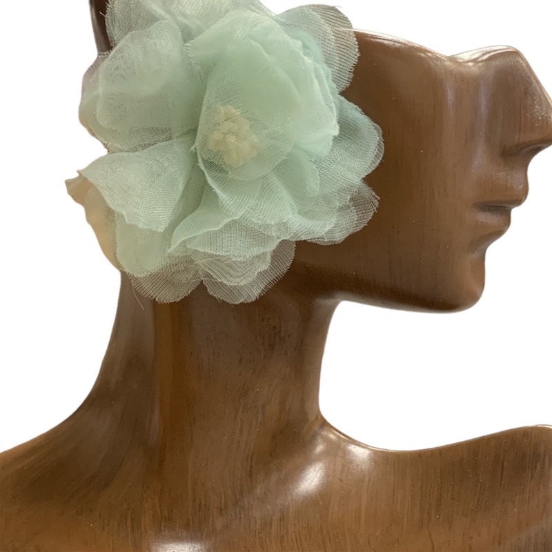 325ML   MINT LACE FABRIC EARRINGS