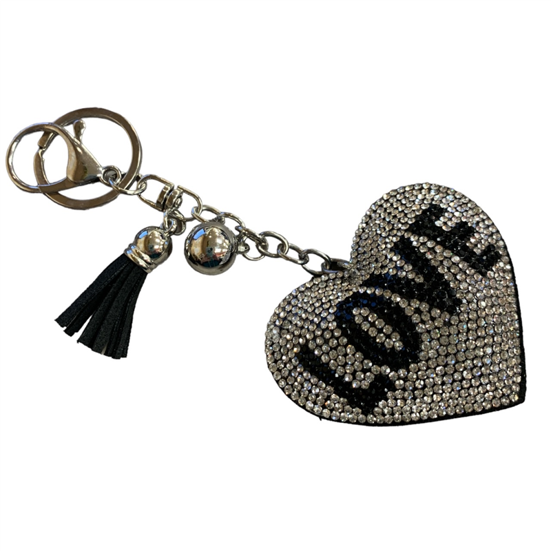 335LV LOVE HEART RHINESTONE KEYCHAIN