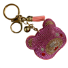 338PNK PINK TEDDY  HEAD RHINESTONE KEYCHAIN