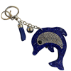 340RL ROYAL BLUE  DOLPHIN  RHINESTONE KEYCHAIN