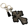 357CR HEMATITE CROSS RHINESTONE KEYCHAIN