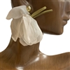 370CG CREAM FLOWER LACE EARRINGS