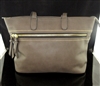 3843 FRONT ZIPPER DETAIL BROWN LARGE TOTE BAG