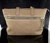 3843-3 FRONT ZIPPER DETAIL TAUPE LARGE TOTE BAG