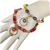 4005EE CIRCLE & EVIL EYE BEADED BRACELET