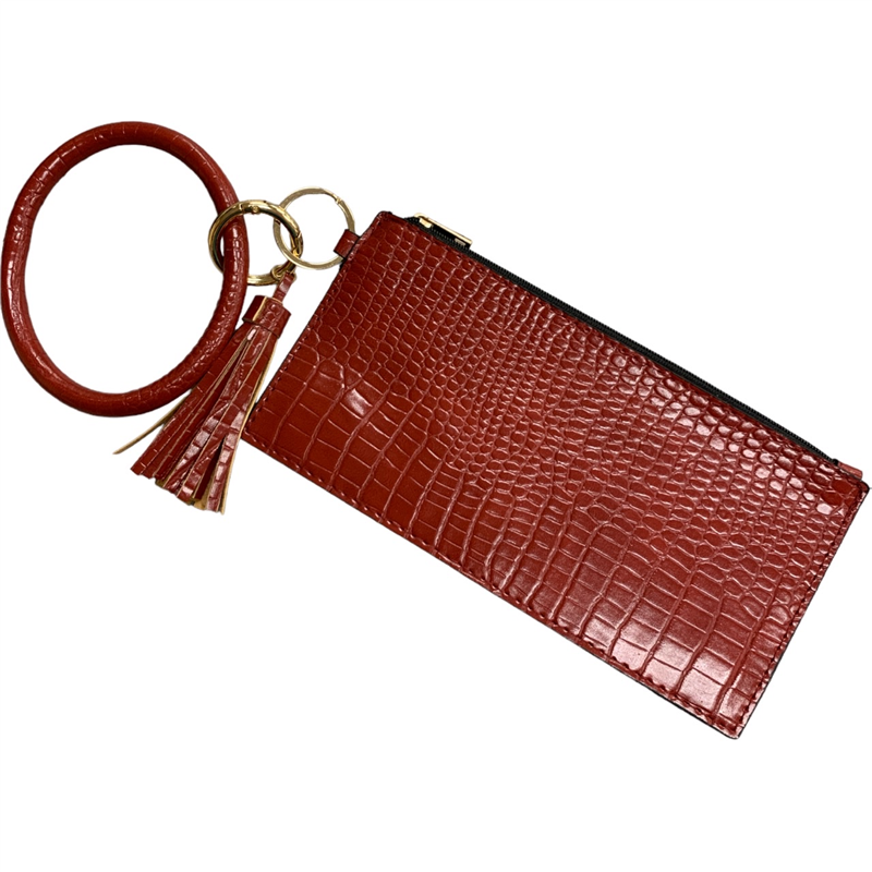 406BRG BURGUNDY SNAKE TEXTURE WRISTLET