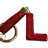 415L  ''L'' RED RHINESTONE KEYCHAIN