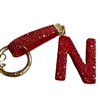 415N  ''N'' RED RHINESTONE KEYCHAIN