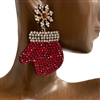 415RG RHINESTONE RED GLOVES TREE EARRINGS